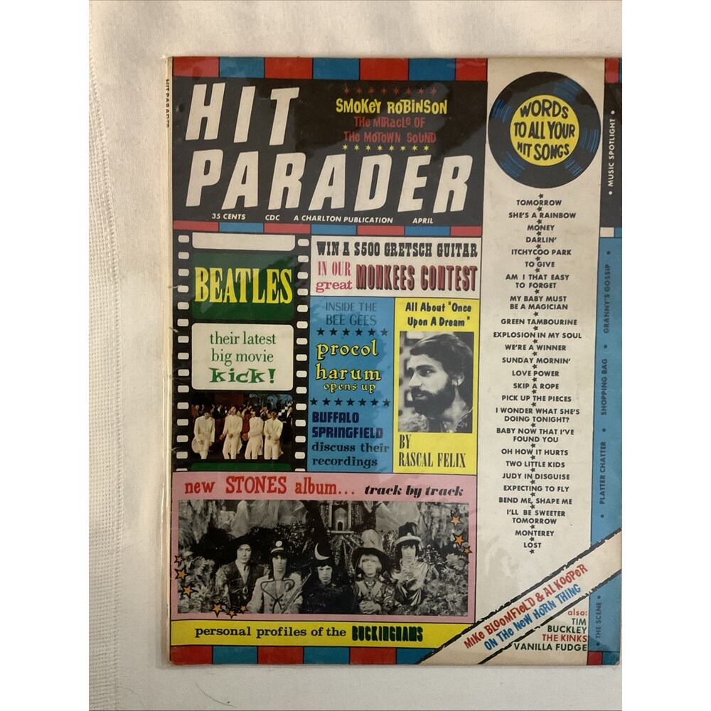 Hit Parader Vintage Music Magazine April 1968 The Beatles Rolling Stones